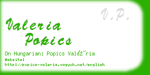 valeria popics business card